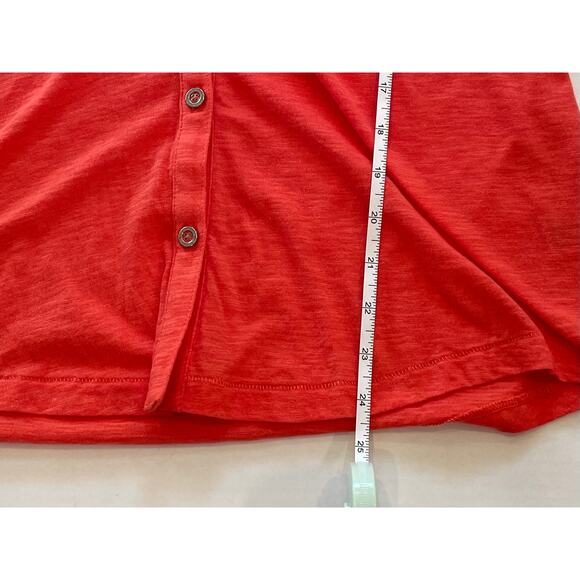 NWT Liz Claiborne Cotton Blend Roll Tab Button Down Shirt in Orange Blaze, M - Picture 11 of 11